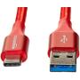 AmazonBasics Double Braided Nylon USB Type-C to Type-A 3.1 Gen 2 Charger Cable | 3 feet, Red