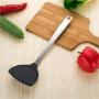 GOMYIE Kitchenware Stainless Steel Spatula Silicone Turner Non-Stick Fried Shovel Egg Fish Frying Pan Turner Scoop(Steel color)