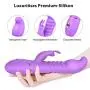 Thrusting Rabbit Vibrator with 3 Powerful Thrusting Actions 7 Vibration Modes for G Spot Clitoris Stimulation, PALOQUETH Waterproof Dildo Bunny Vibrator Personal Sex Toy for Women, Rechargeable Purple