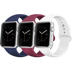 iGK Sport Band Compatible with Apple Watch 38mm 40mm 42mm 44mm, Soft Silicone Sport Strap Replacement Bands for iWatch Apple Watch Series 5, Series 4, Series 3, Series 2, Series 1