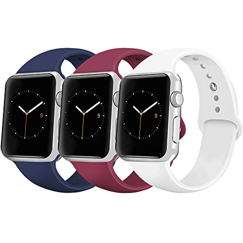 iGK Sport Band Compatible with Apple Watch 38mm 40mm 42mm 44mm, Soft Silicone Sport Strap Replacement Bands for iWatch Apple Watch Series 5, Series 4, Series 3, Series 2, Series 1