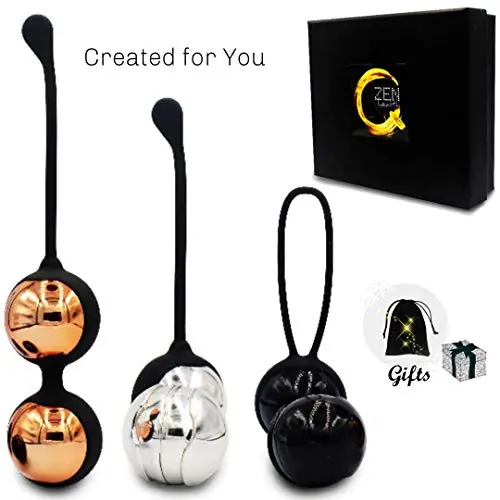 Zen Q Ben Wa Balls for Women Six Premium Kegel Balls for Tightening Doctor Recommended Kegel Exercise Products for Bladder Control Pelvic Floor Weights for Beginners and Pros Benwa Kegal Balls Keigle