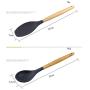 Silicone Kitchen Utensils Set 9 Piece Cooking Utensils Natural Wooden Handle Heat Resistant Non-Stick Pan Kitchenware Cookware Set Best Food Grade Silicon