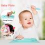 Syntus Baby Feeding Set, Waterproof Silicone Bib Easily Wipes Clean, Adjustable Soft Toddler Bibs Keep Stains Off, Silicone Suction Plate & Soft Spoons, Safe for Children