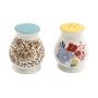 The Pioneer Woman Flea Market 25-Piece Ceramic Pantry Essential Set Adds Elegant Style To Kitchenware (Set Includes 3pc Silicone Tool Set, 7in Utensil Crock, 7.4in Napkin Box, 6.4in Covered Butter Dis