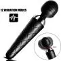 Personal Magic Wand Massager for Women Waterproof Cordless , CraZove Rechargeable 12 Speed Vibrations Powerful Handheld Massage - for Back Neck Shoulder Body ,Black
