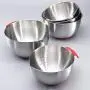 DEI QI Stainless Steel Mixing Bowl with Ergonomic Non-Slip Silicone Base Professional Kitchenware (Color : A, Size : 24cm)