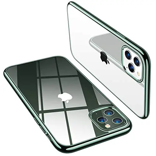 TORRAS Crystal Clear iPhone 11 Pro Case, Soft Silicone TPU Thin Cover Slim Gel Phone Cover Case for iPhone 11 Pro 5.8 inch (2019), Midnight Green