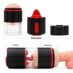 SHOOPPEE 2-in-1 Throat Automatic Piston Telescopic Rotate Six Toys Hands Free Oral Sucking Cup Endless Pleasure Toys for Men Relax Muscle,Sexy Underwear T-Shirt