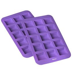 Bakerpan Silicone Brownie Mold, 1.5 Inch Squares Cake Baking Pan, 15 Cavities - Set of 2