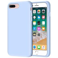 iPhone 8 Plus Case, iPhone 7 Plus Case, Anuck Soft Silicone Gel Rubber Bumper Case Microfiber Lining Hard Shell Shockproof Full-Body Protective Case Cover for iPhone 7 Plus /8 Plus 5.5" - Light Blue