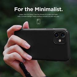 elago iPhone 11 Slim Fit Strap Case 6.1" |Black| - Slim, Light, Simple Design, Matte Coating, Anti-Slip, Raised Lip, Attachable Strap and Button, Fit Tested [Made in Korea]