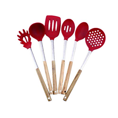 JunbosiKitchenware Silicone Kitchenware Set Non-Stick Cookware Silicone Kitchenware Set Green Cooking Shovel Spoon Tool