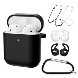 2019 OULUOQI for Airpods Case, 360°Protective Shockproof Airpods Silicone Case Cover Compatible with Apple Airpods 2 &1 (Front LED Visible)