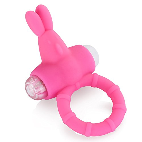 LEADO Adult Mini Penis Rings Silicone Rabbit Vibrator Cock Ring Sex Toys for Men/Women-Pink
