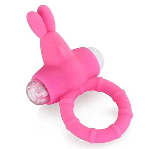 LEADO Adult Mini Penis Rings Silicone Rabbit Vibrator Cock Ring Sex Toys for Men/Women-Pink