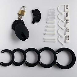 Mens Silicone Equipment Control cage with 5 Rings (Black)