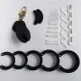 Mens Silicone Equipment Control cage with 5 Rings (Black)