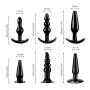 jinxer 6pcs Silicone Beads Toy Massager for Women Men,Black