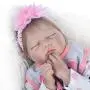 KEIUMI Reborn Baby Dolls Sleeping Girls Lifelike Soft Silicone Babys 22" Handmade Baby Doll Realistic Reborn Babies Cute Doll Gift Set for Ages 3+