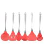 Xiaoais shop Stainless Steel Silicone kitchenware, Non-Stick Pot high Temperature Spatula Spoon, Cooking Spoon Shovel Set