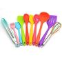 Color Silicone Kitchen Utensils Set Of 10 Environmentally Friendly Cooking Shovel Spoon Tool Non-stick Silicone Kitchenware Set