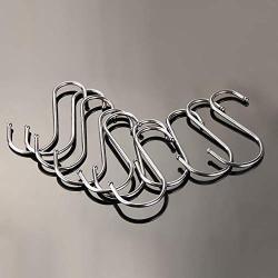 MOVEmen Hook Up Stainless Steel Metal S Hooks Kitchen Pot Pan Hanger Clothes Storage Rack 20 Pcs Washing Rack Wallet Handbag Hook Kitchenware Drain Rack Hanger Washroom Mop Holder Coat Rack