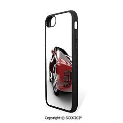 SCOCICI Non-Slip Drop Protection Smart Cell Phone Case Modern Automotive Vivid Toned Car Back View Prestige Passion Artistic Image Decorative Compatible with iPhone 7