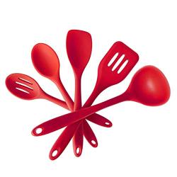 Ly-gctz Kitchenware Set Kitchen Silicone Long Handle Cooking Spoon Shovel Full Home Cooking Kitchenware Spatula Set 5 Piece Set
