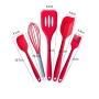 Kitchenware Utensils Set 5 Piece Premium Silicone Heat Resistant Non-Stick Cooking Professional Tools Red