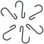 HUJI S Shaped Hanging Hooks for Kitchenware Pots Pans Utensils (Set of SIX, Black Iron S Shaped Hooks)