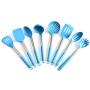 Hjyi Kitchen Cooking high temperature cooking spoon shovel heat-proof handle kitchenware silicone kitchenware (8 pieces set)