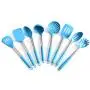 Hjyi Kitchen Cooking high temperature cooking spoon shovel heat-proof handle kitchenware silicone kitchenware (8 pieces set)