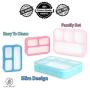 PlusPoint 4 Bento Boxes Set ? Perfect Lunch Box For Kids and Adults ? Meal Prep Made Easy ? Portable and Lightweight ?Leak-proof and Durable ? Microwave and Dishwasher Safe