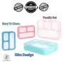 PlusPoint 4 Bento Boxes Set ? Perfect Lunch Box For Kids and Adults ? Meal Prep Made Easy ? Portable and Lightweight ?Leak-proof and Durable ? Microwave and Dishwasher Safe