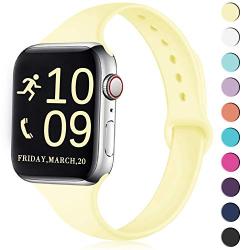 Zekapu Sport Band Compatible for Apple Watch 38mm 42mm 40mm 44mm, Soft Silicone Narrow Slim Sport Replacement Wristband for iWatch Series 5, Series 4, Series 3, Series 2, Series 1 Women