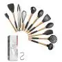 Silicone 11 Pieces Color Kitchen With Non-Slip Non-Stick Silicone Kitchenware Set Turner, Spatula, Ladle, Clamp, Gift 11 Hooks, 11-piece set
