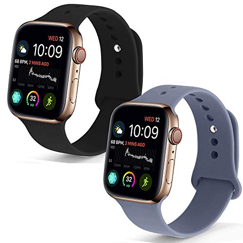 NUKELOLO Sport Band Compatible with Apple Watch 38MM 40MM 42MM 44MM,Soft Silicone Replacement Strap Compatible for Apple Watch Series 5/4/3/2/1