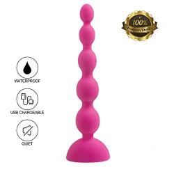 Amal Six Toys Vib Prostrate Massager Anales Trainer Massage Toy with 3 Motor-10 Frequency Vib Anales Beads Silicone Trainer Fun Toys for Beginners Rose red by Larben