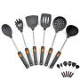 Hjyi Kitchen Cooking Silicone kitchenware non-stick pot high temperature cooking spoon shovel set kitchen utensils shovel (6-piece set)