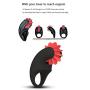 Repeated Charge Full Silicone Vibrating Cock Ring with 12 Pieces of Soft Tongue - Waterproof Rechargeable Penis Ring Vibrator-1500 r / min - Sex Toy for Male/Female or Couples