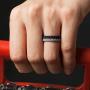 ThunderFit Womens Triangle Diamond Stackable Rings 4 Pack Thin Silicone Wedding Rings - 2.5mm Wide - 2mm Thick