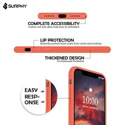 SURPHY Silicone iPhone Xs MAX Case, Slim Soft Liquid Silicone Rubber Full Body Protection Phone Case Cover with Microfiber Lining for iPhone Xs MAX Case 6.5", Nectarine