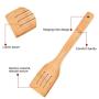 Healthy Bamboo Utensil Set,Wooden Cooking Spoons and Spatulas,Kitchen Tools,Perfect for Nonstick Pan and Cookware (Bamboo)