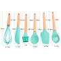 Rusily Silicone Cooking Utensils Set Kitchen Utensil Set Of 6Pcs Wooden Cookin Kitchenware Set Nonstick Kitchen Cooking Spoon Shovel