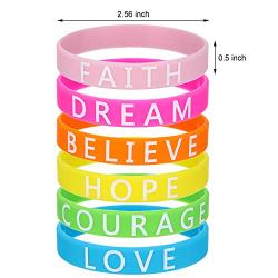 Jovitec 48 Pieces Motivational Wristbands Silicone Inspirational Bracelets Saying Rubber Bands for Men and Women