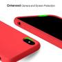 Miracase Liquid Silicone Case Compatible with iPhone Xs Max 6.5 inch (2018), Gel Rubber Full Body Protection Shockproof Cover Case Drop Protection Case (Red)