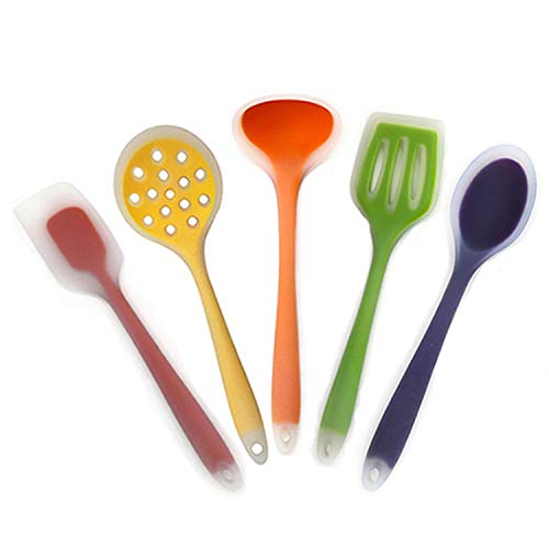 5Pcs/Set Silicone Cooking Utensils Set Kitchen Cooking Tools Set Non-Stick Silicone Baking Tools 5 Style Kitchenware Accessories