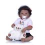 Zero Pam 22 inch Biracail Reborn Dolls Football Teenager Full Body Silicone Vinyl Black Skin Boy Anatomically Correct Waterproof Toys (Girl)