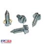 Four (4) Blue License Plate Screws - Zinc Plated Fasteners for Securing License Plates, Frames, and Covers on Domestic Cars and Trucks That Use Nylon Screw Insert Retainers (Blue Zinc Plated)